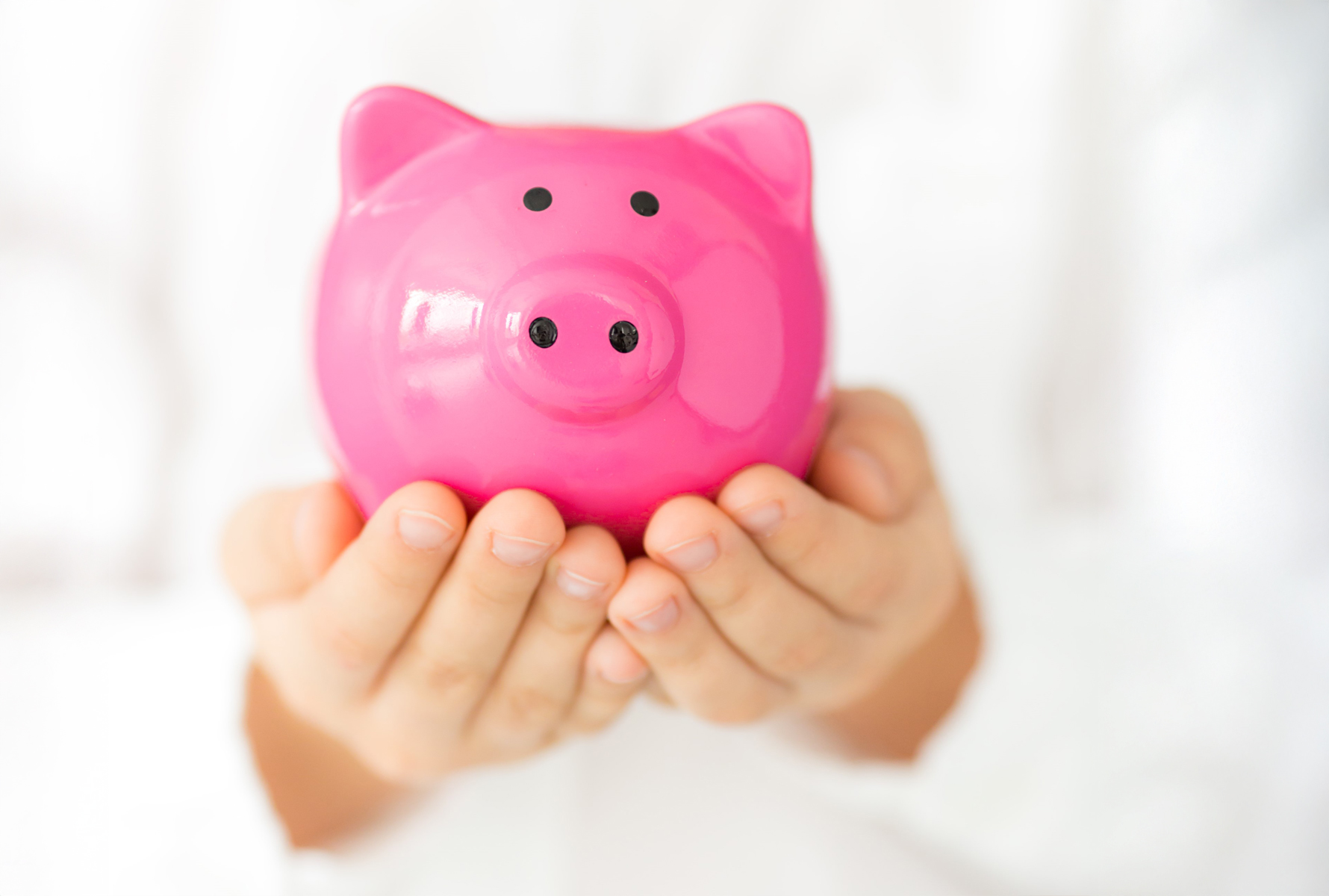 Wie finanziert sich PRO LIFE? Zwei geöffnete Hände halten ein pinkfarbenes Sparschwein – ein Symbol für verantwortungsvollen Umgang mit Beiträgen und transparente Finanzierung.