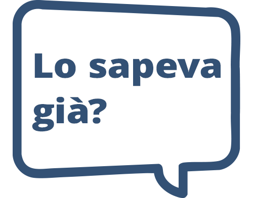 Immagine simbolica Lo sapeva? Utilizzata per comunicare un valore aggiunto ai visitatori del sito web.